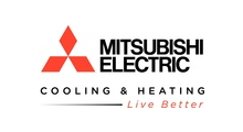 Mitsubishi Electric logo with red diamond emblem and text