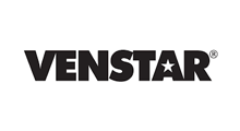 Venstar logo in black text with a white star.