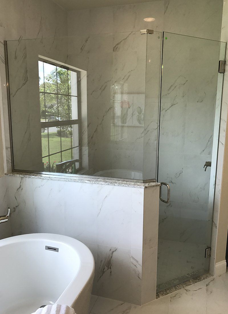 Frameless shower door