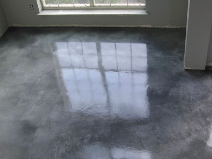 Shiny concrete floor
