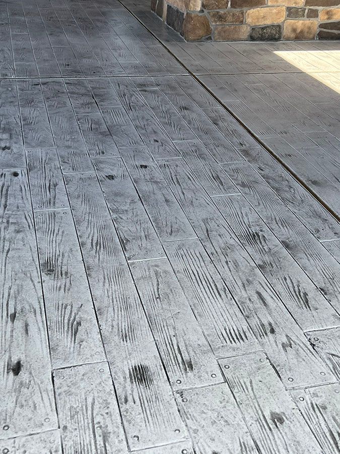 Decorative stamped concrete floor