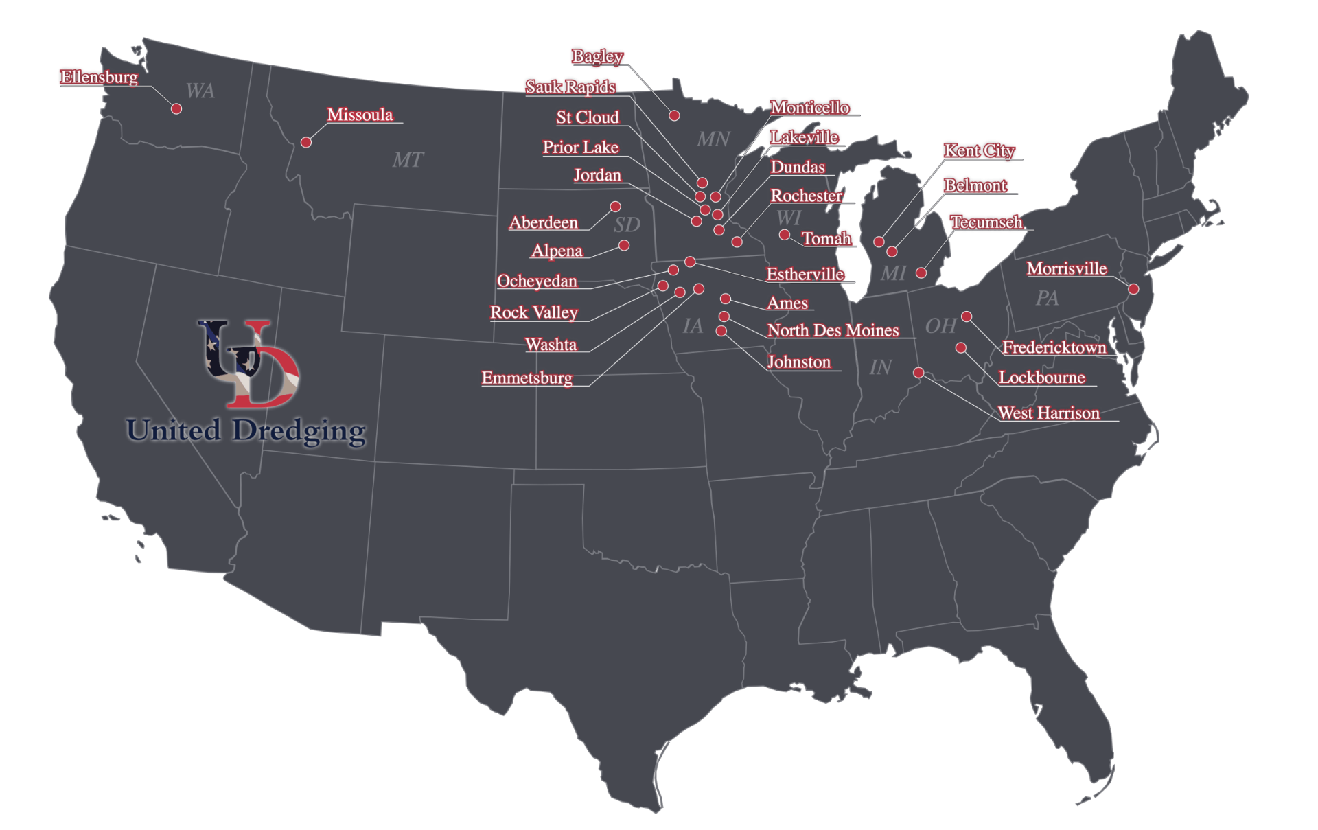 Dredging location map