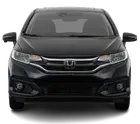 Front view of a black Honda sedan on a white background