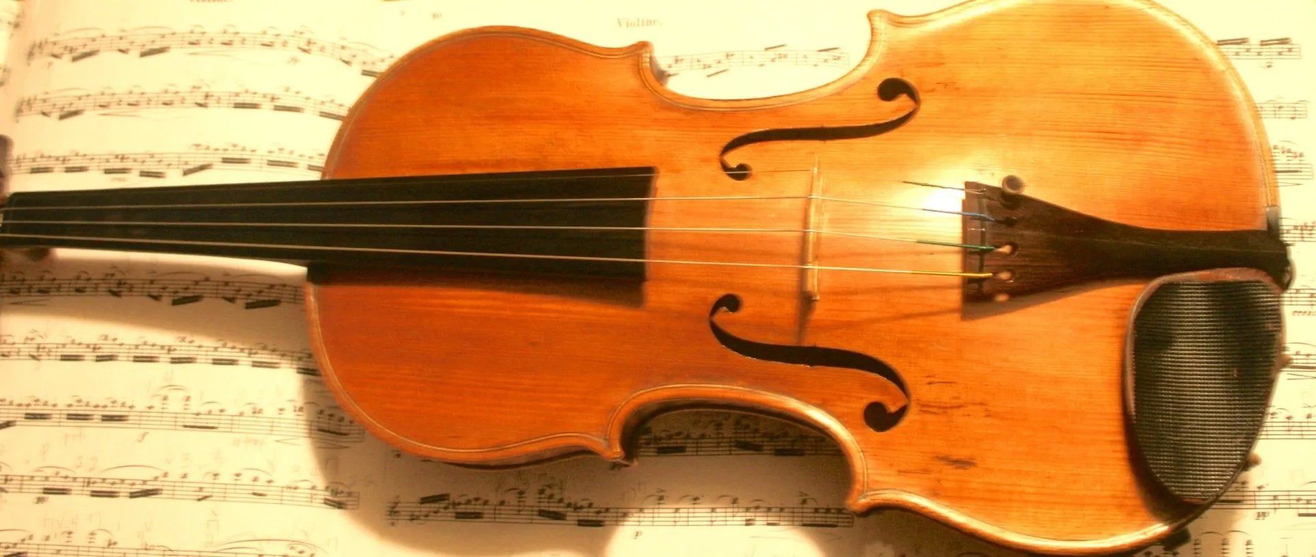 Violin with musical notes