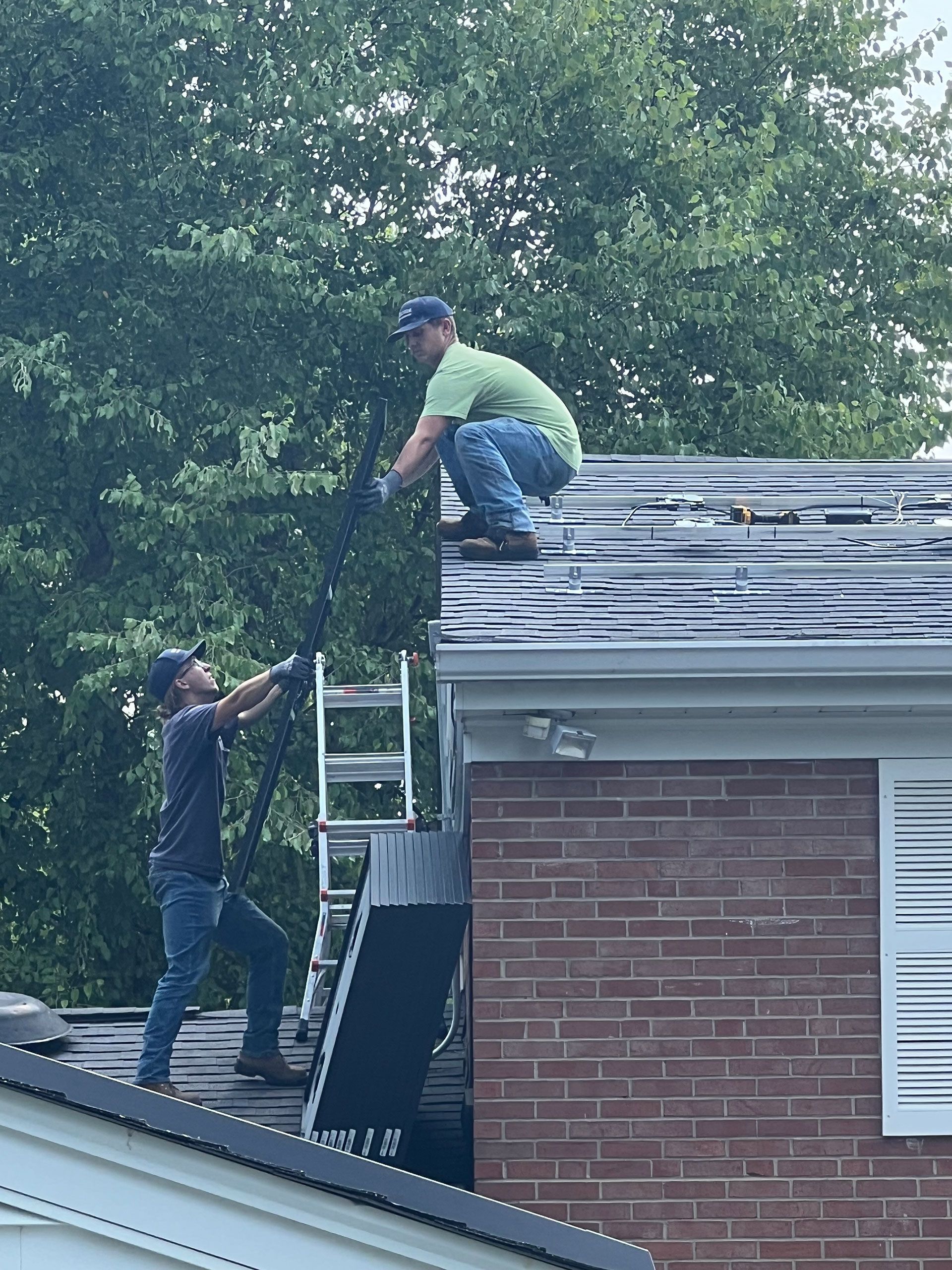 Installing solar panels on the roof
