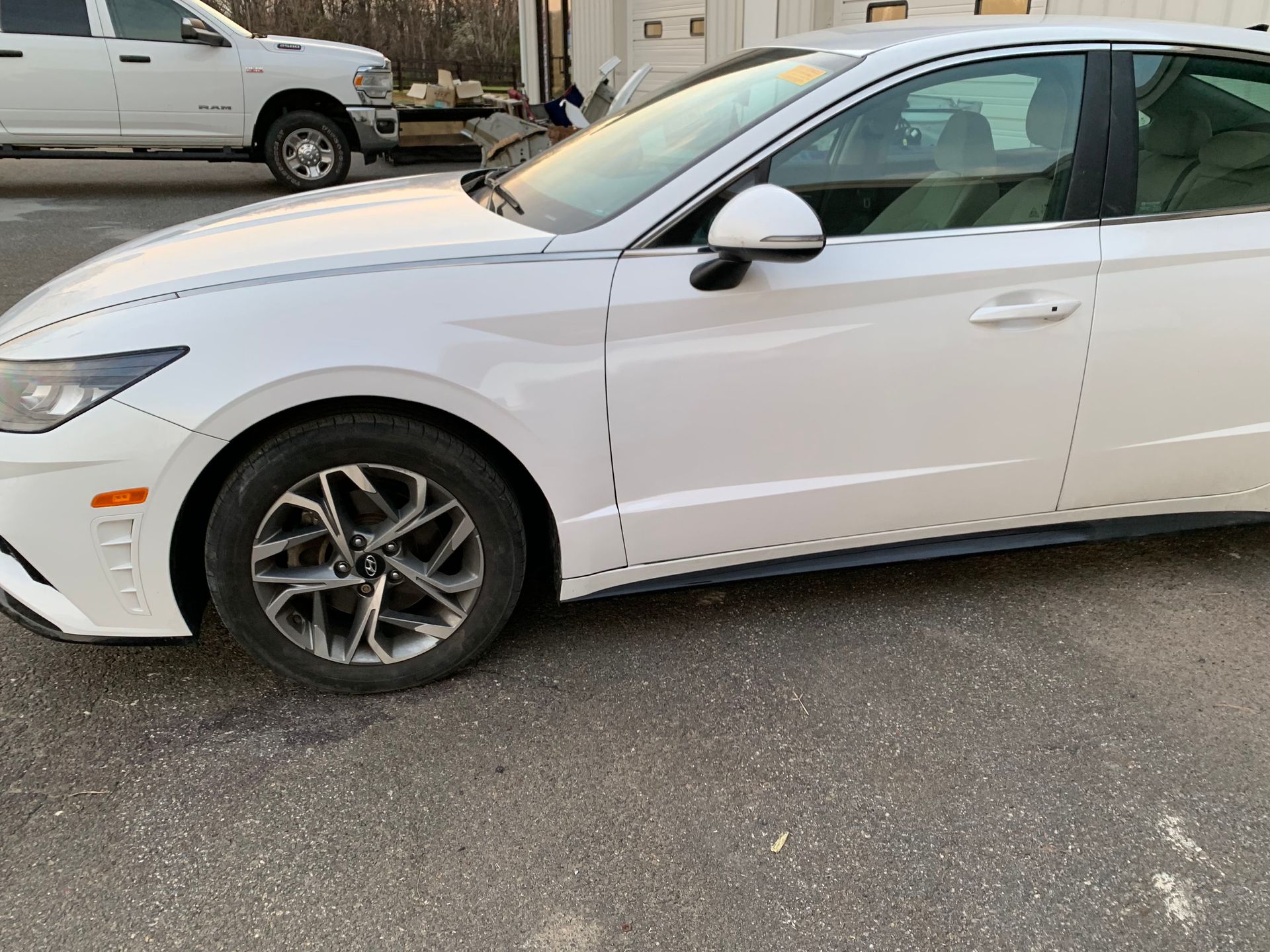 after -  white car