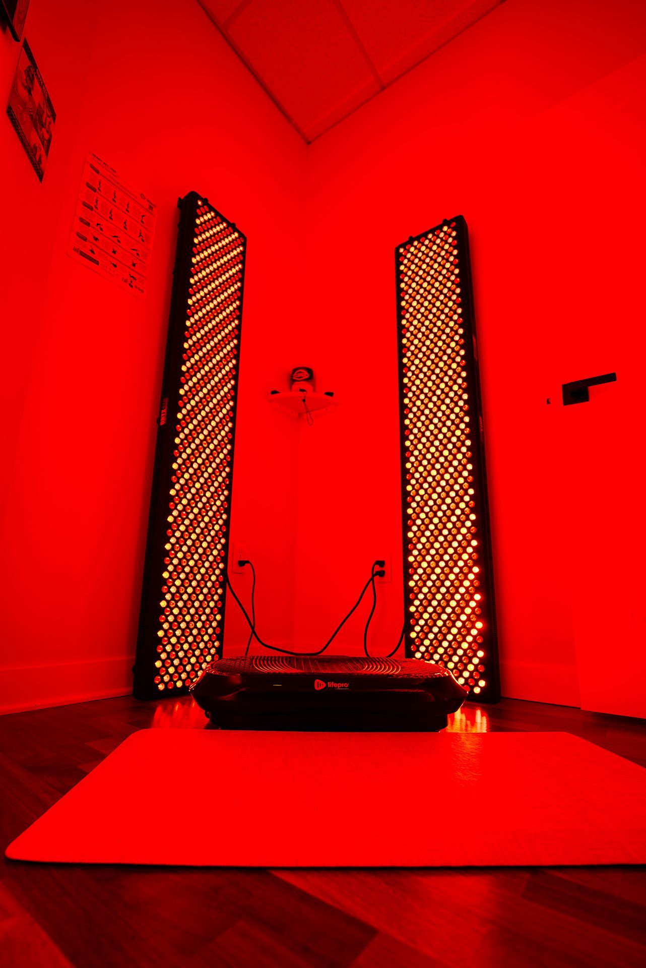 Two tall, infrared panels