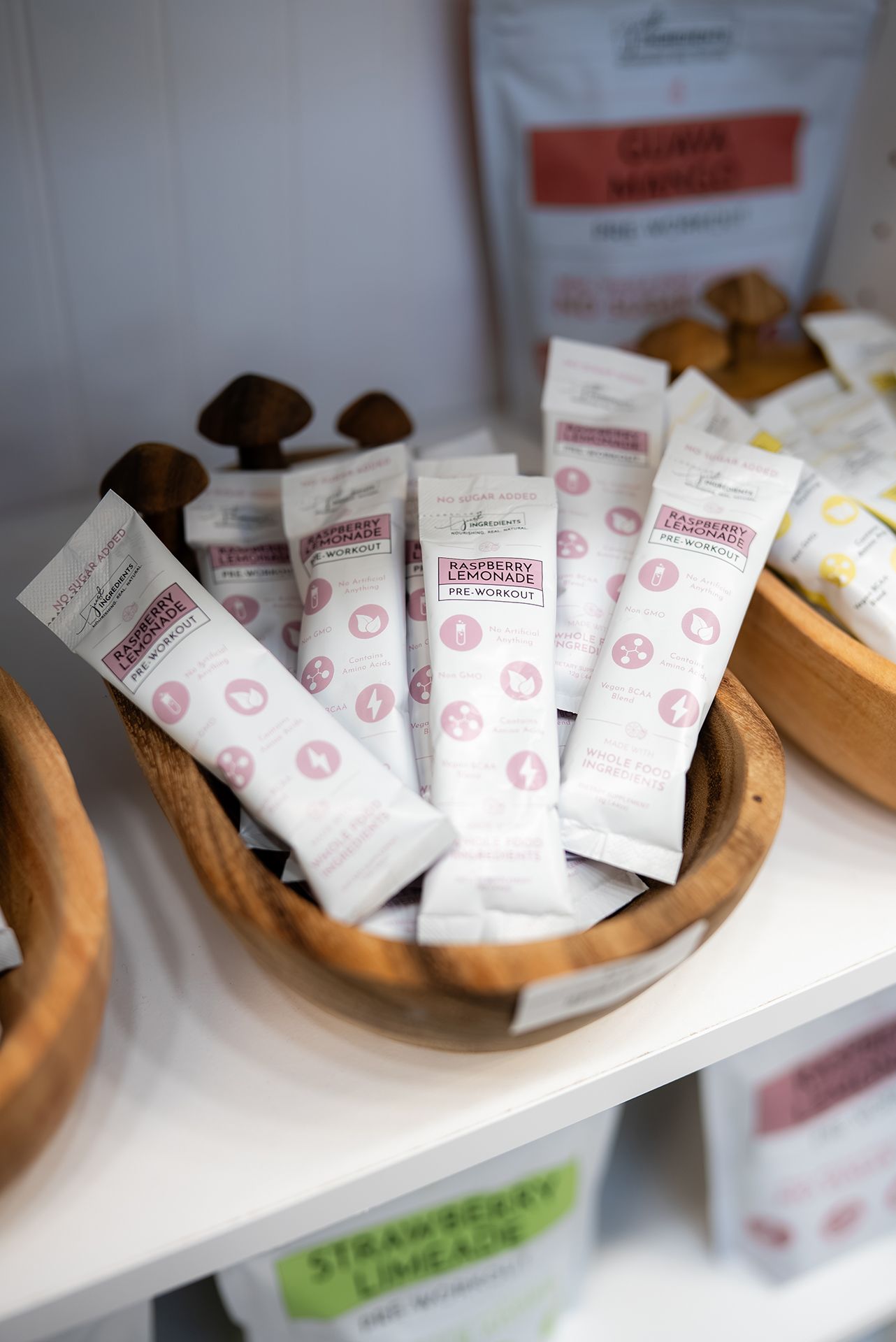 Pre-workout raspberry lemonade flavored powder