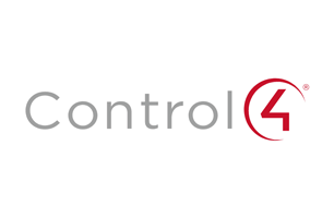 Control4 logo with gray text and a red “4” icon on a white background