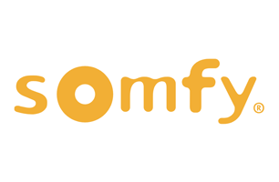 Orange Somfy logo on a white background