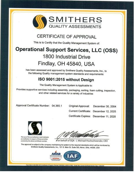 ISO certificate