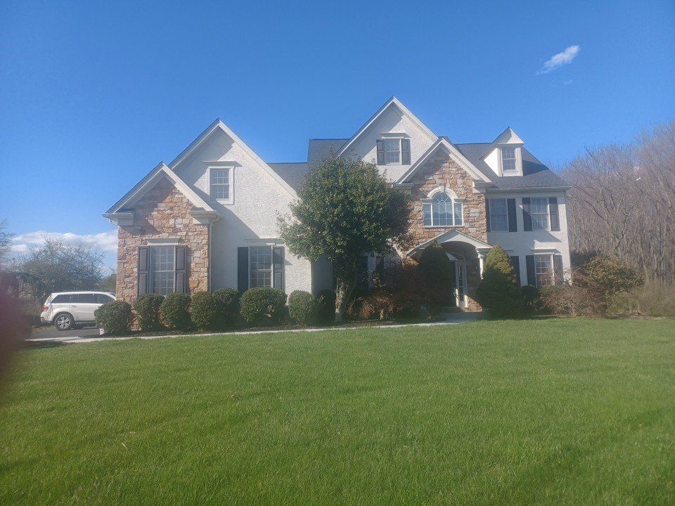 House with brick design without siding