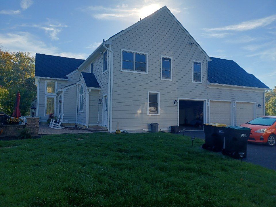 Side view of a house with siding