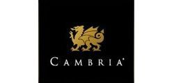 Logo for Cambria, a golden dragon over the word 