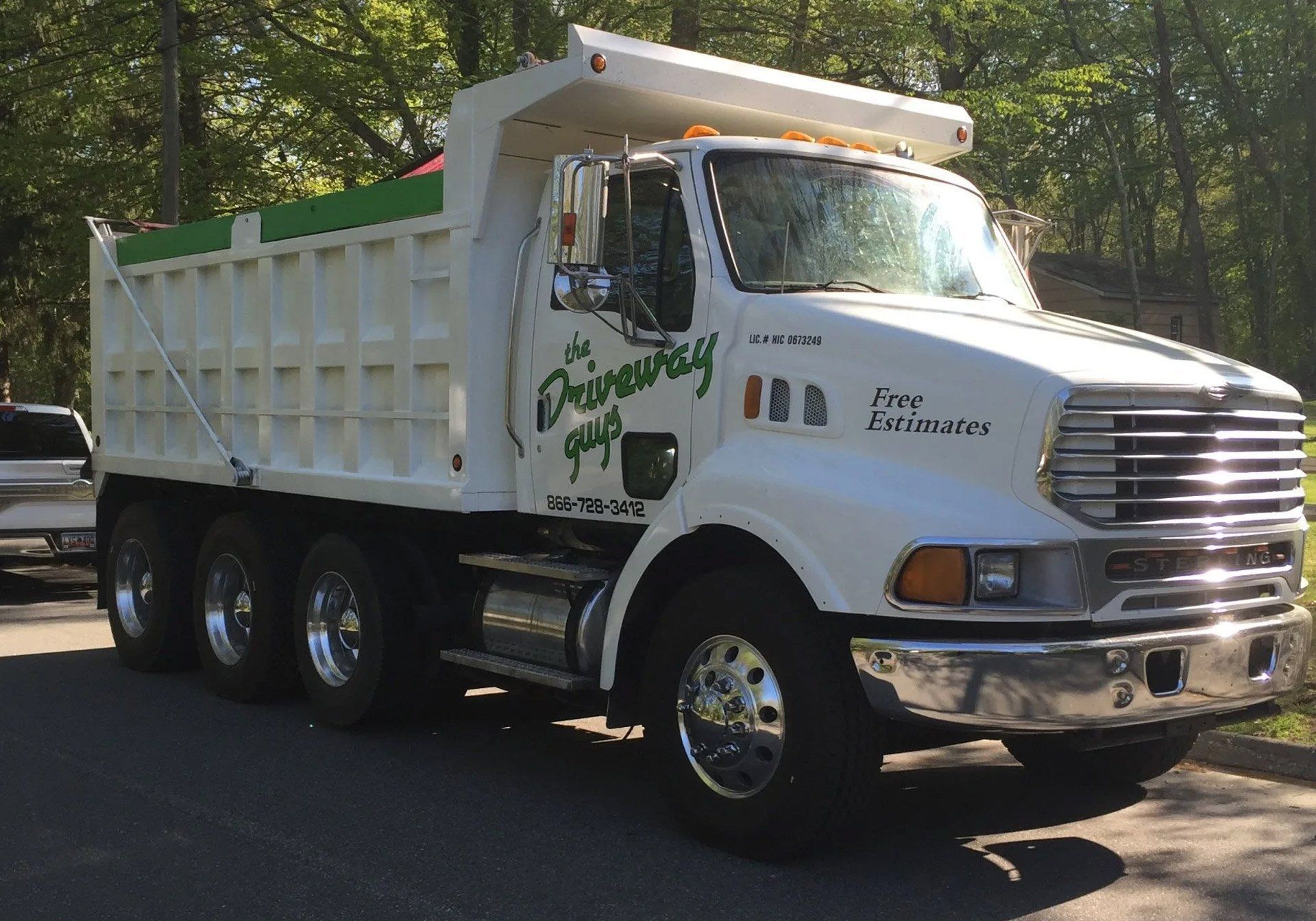 White dump truck with