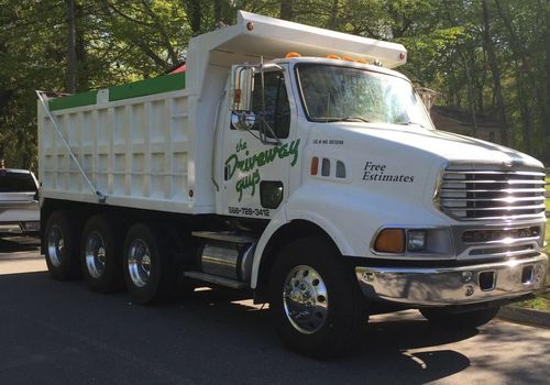 White dump truck with 