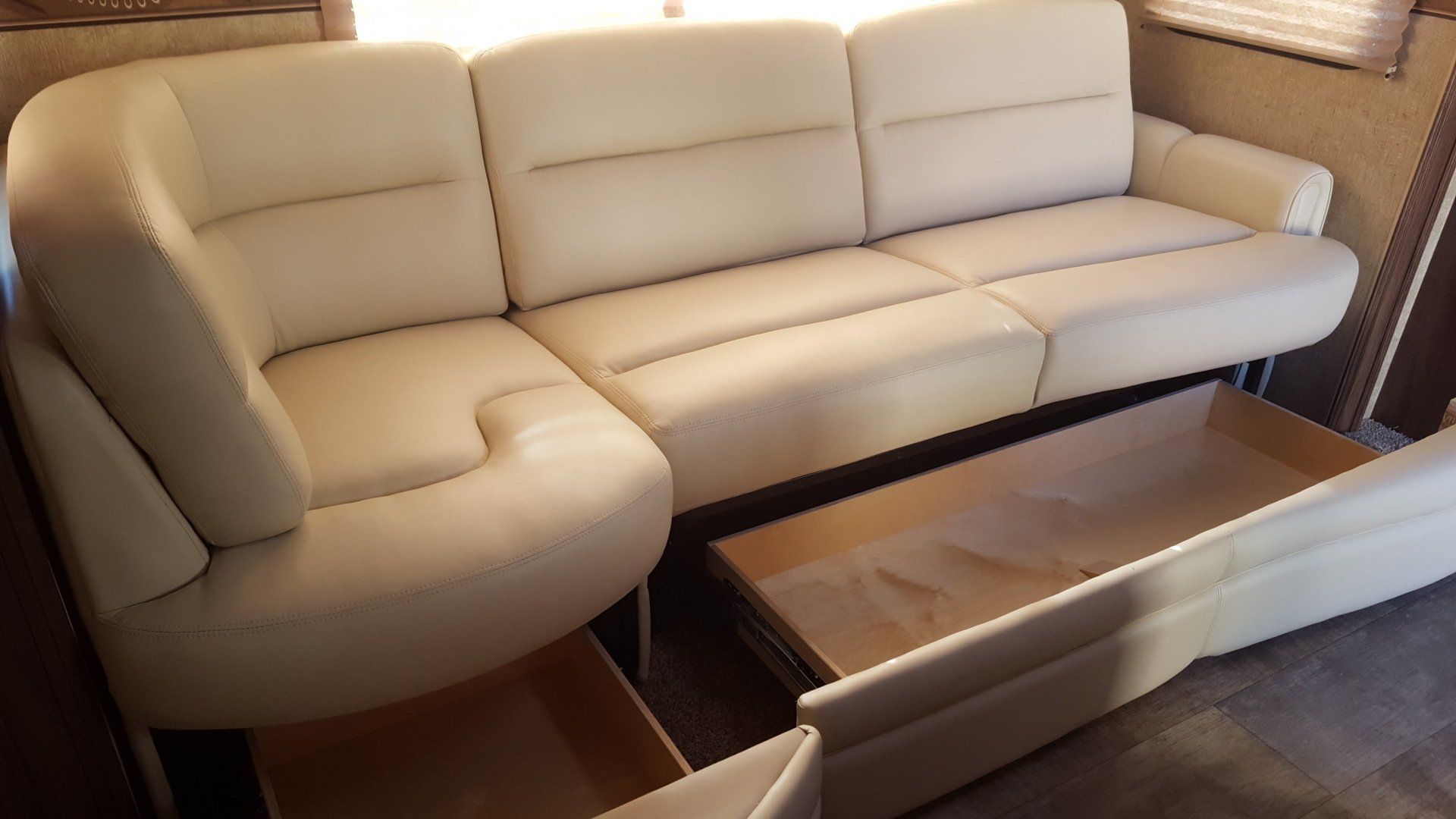 Custom couch with drawers