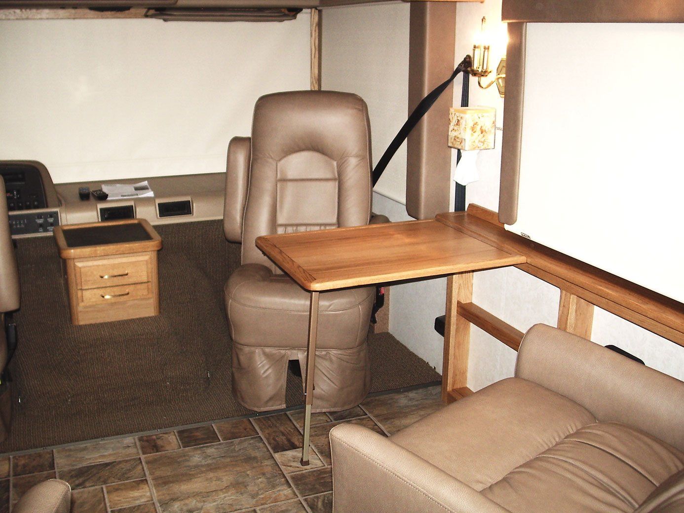 Upholstery and table