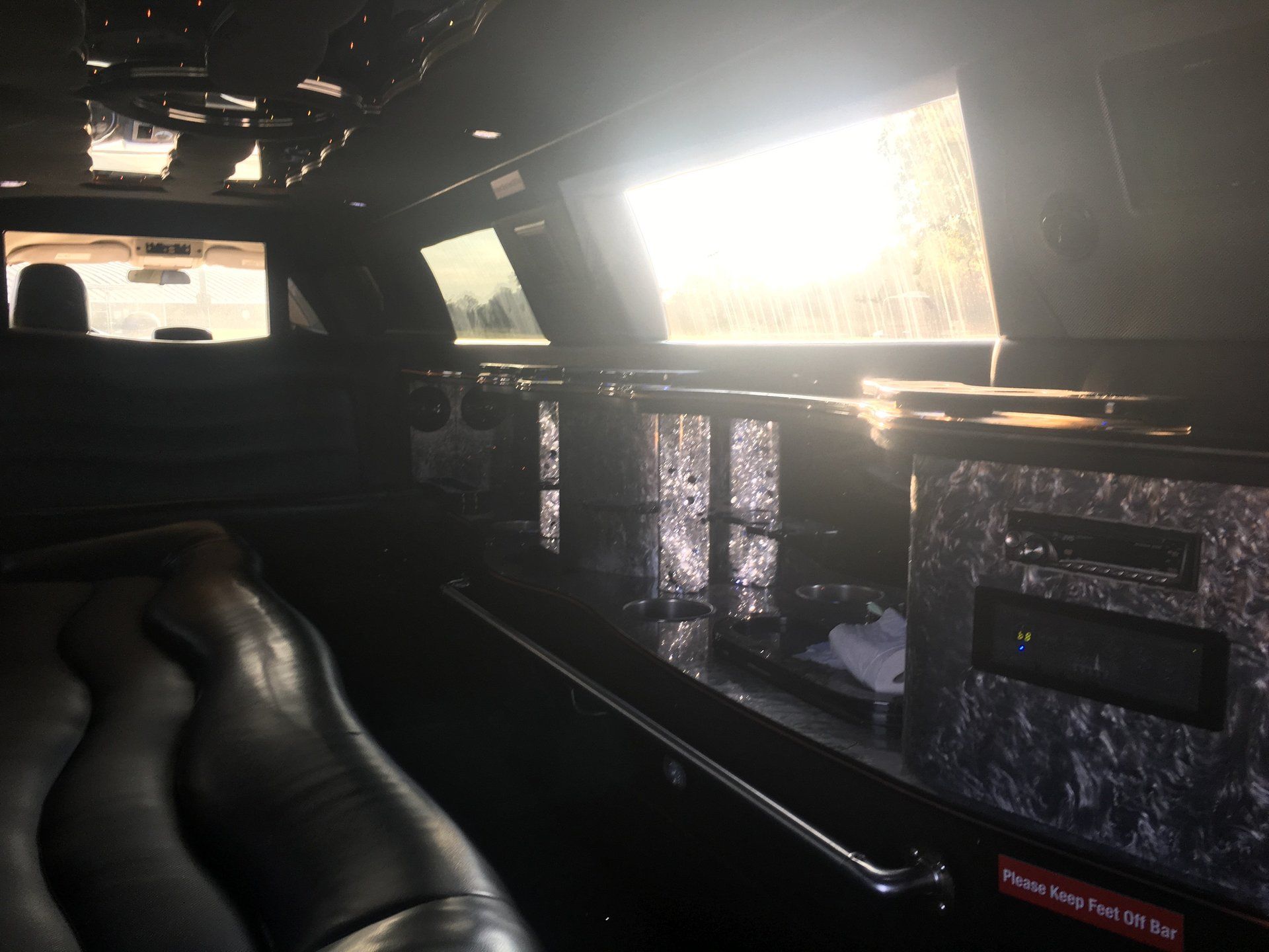 Limousine with dark interior