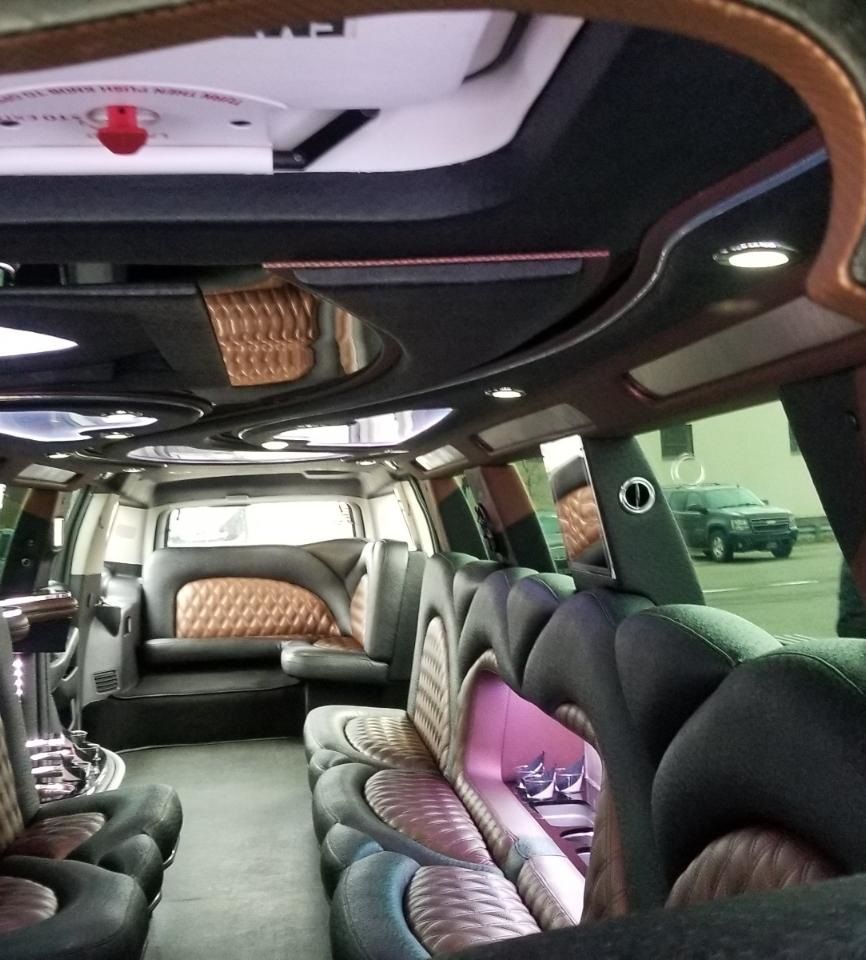 Interior of a stretch limo