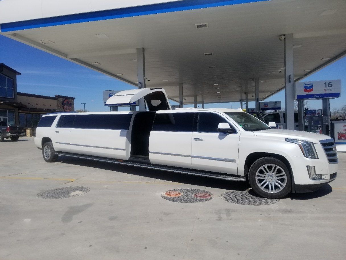 White Luxury Limousine Side View