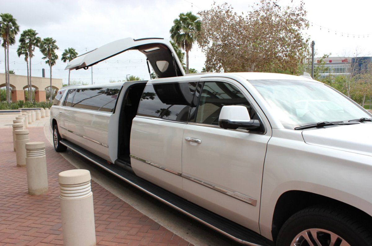 White limousine side open door