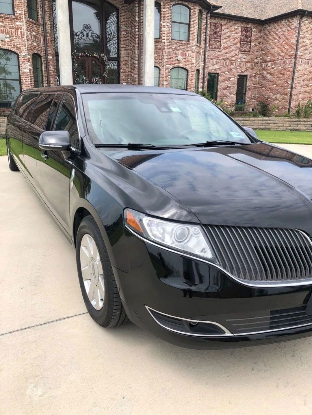 Top view of black limousine