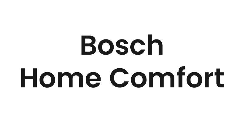 Bosch Home Comfort logo in black text on a white background