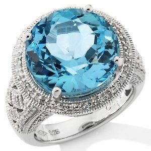 Ring with a huge light blue diamond stone