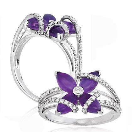 Purple flower rings