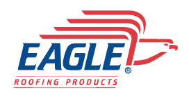 Eagle Roofing Products logo: Red and blue eagle graphic with company name.