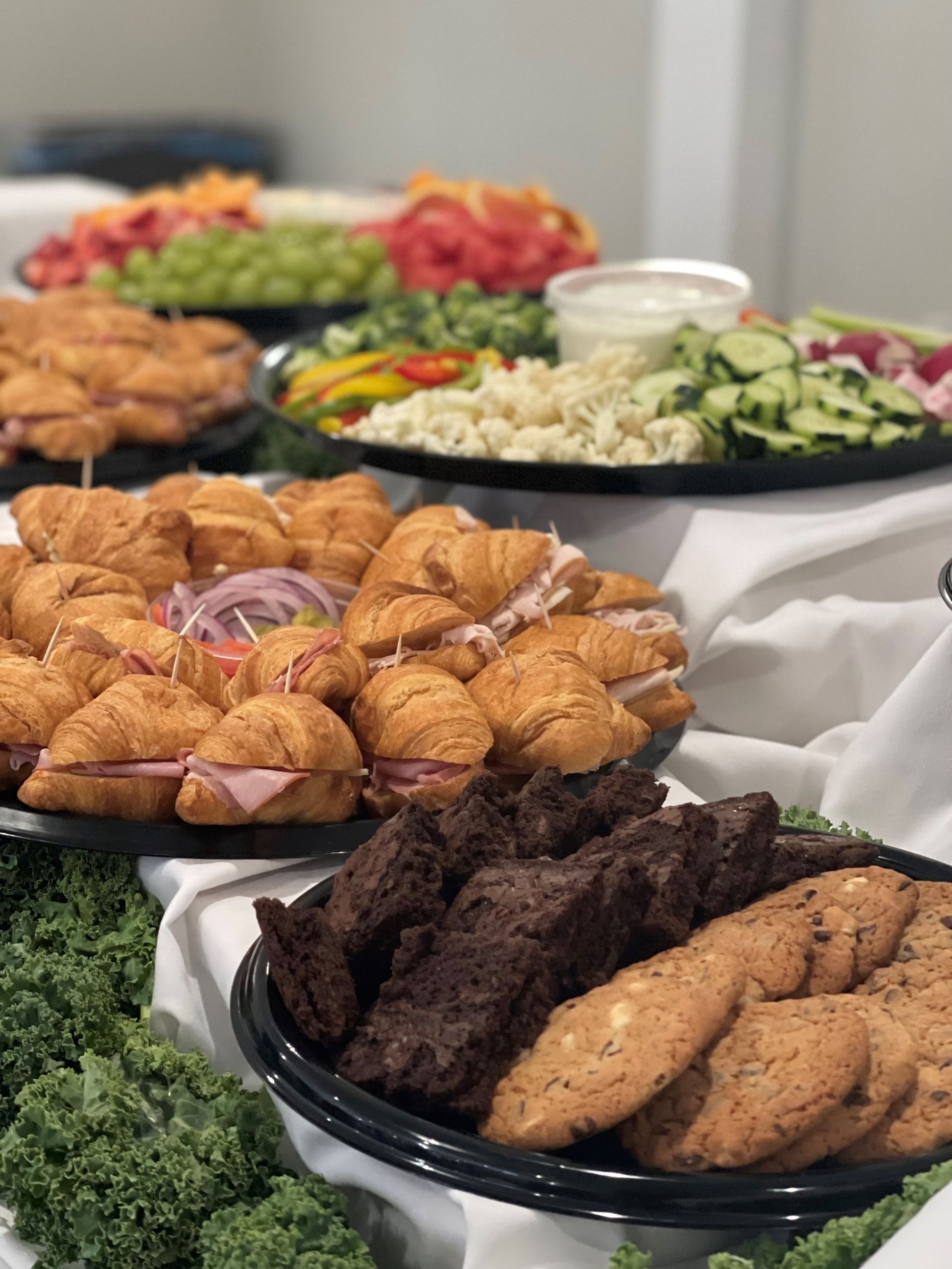 There are many different types of food on the table.