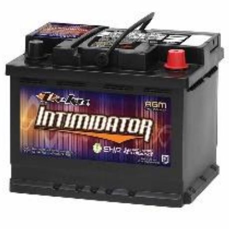 Black car battery labeled