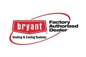 Bryant Heating & Cooling Systems Factory Authorized Dealer logo in red and black