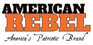Logo for American Rebel brand with text 