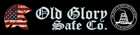 Logo for Old Glory Safe Co. featuring a patriotic helmet, company name, and a 