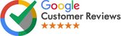 Google Customer Reviews logo with checkmark and five stars.
