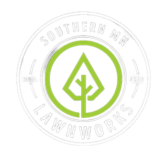 Southern MN Lawnworks logo with green tree icon on black circular badge, “Est. 2012” text