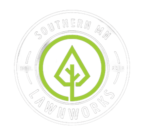 Southern MN Lawnworks logo with green tree icon on black circular badge, “Est. 2012” text