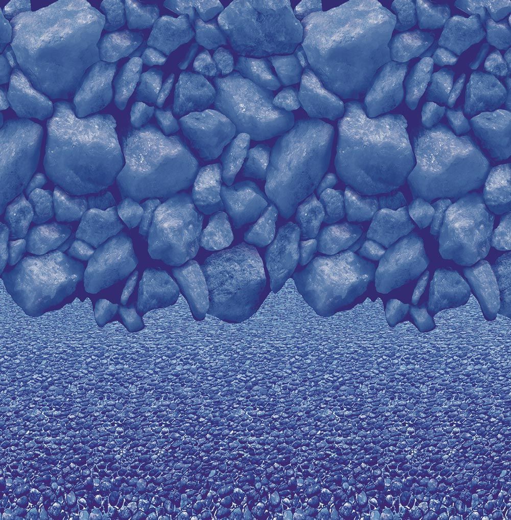 Blue pebbles above a glittering blue textured surface
