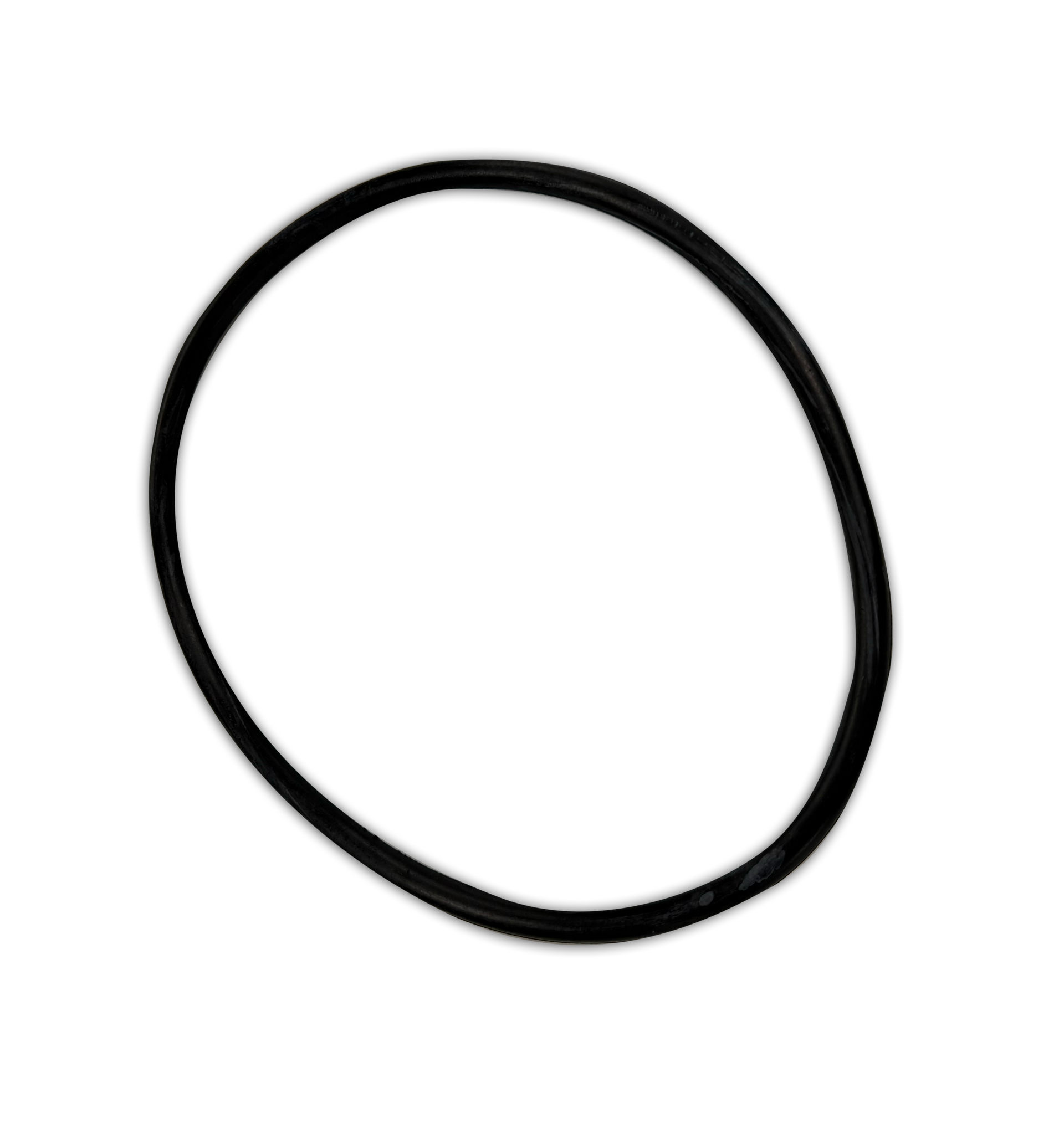 Black hand-drawn oval outline on a white background