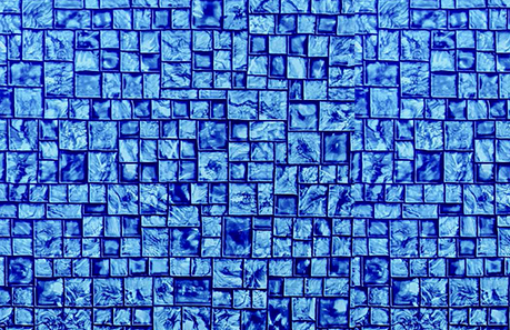 Blue mosaic of irregular square tiles with subtle abstract texture