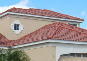 House barrel tiles roof