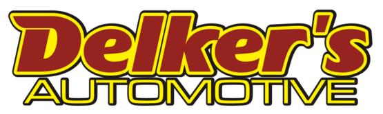 Delker's Automotive logo in red and yellow text on a white background