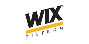 Wix Filters logo with black text and yellow accent lines on a white background