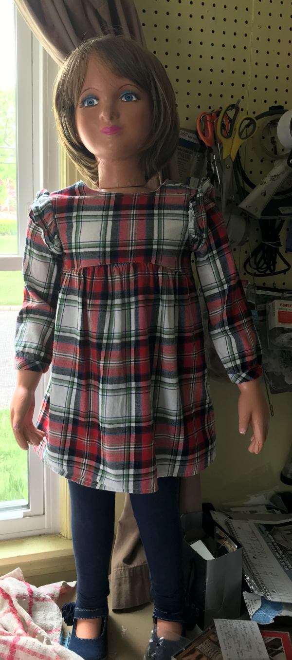 Lifesize doll in plaid