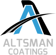Logo for Altsman Coatings: Blue and black "A" with a swoosh, company name below in grey.