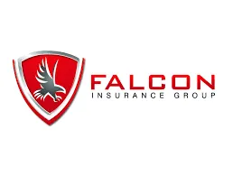 Falcon Insurance Group logo: Red shield with silver outline and eagle, text