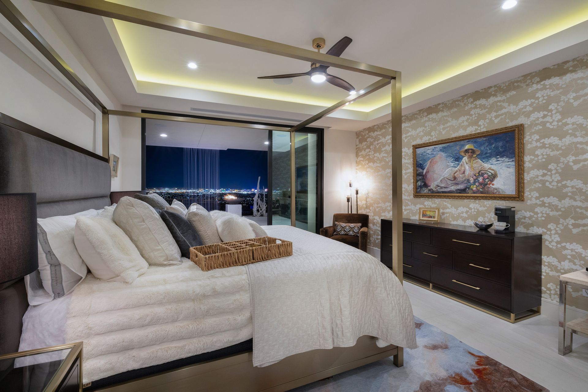 a large screen in a room