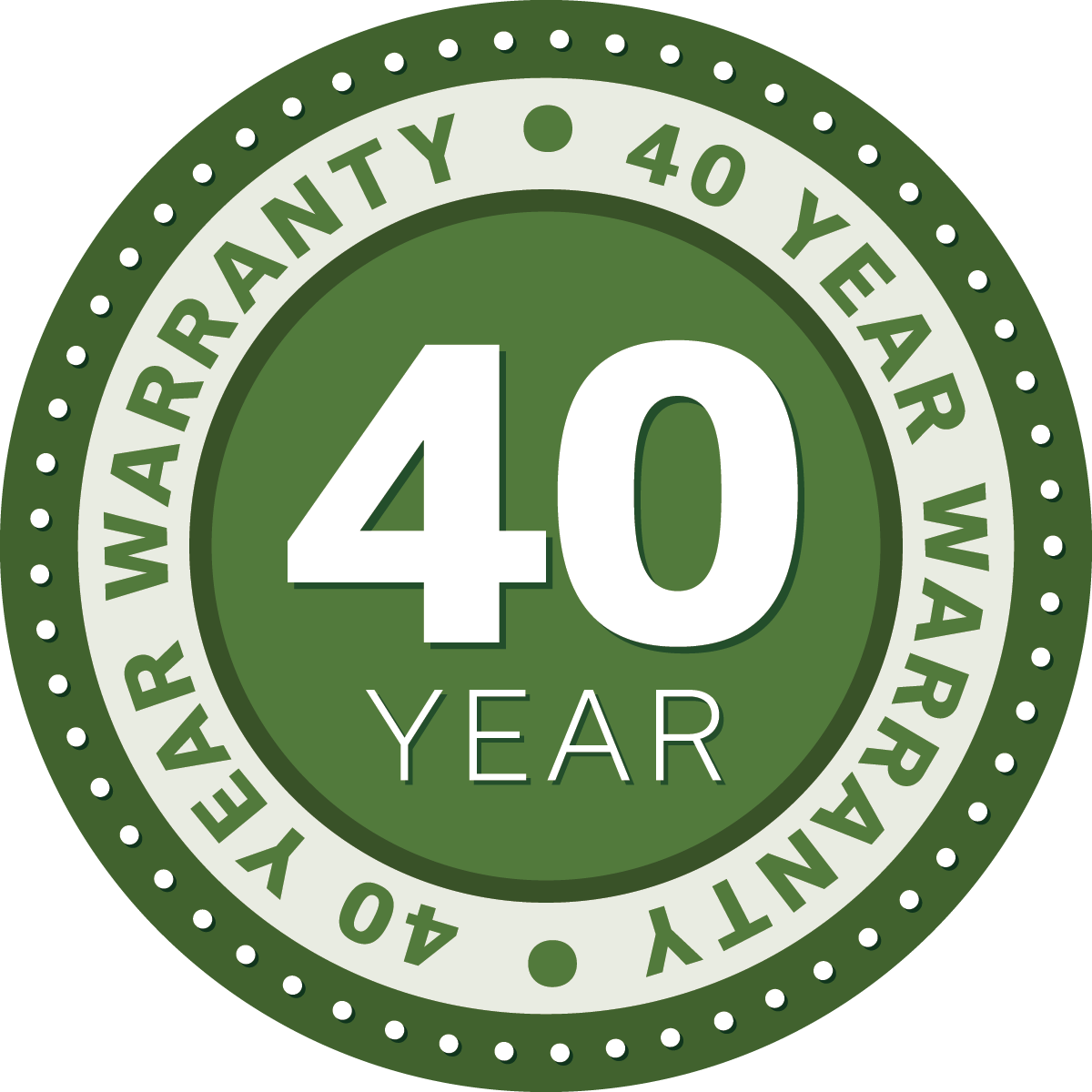 40 Year Warranty Badge